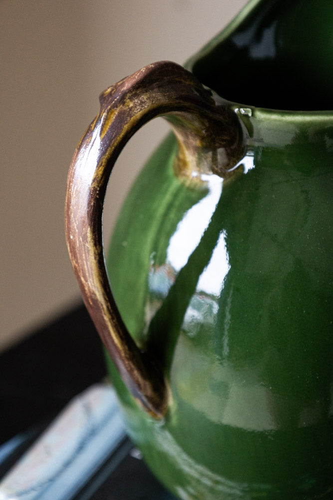Glazed Jug in Olive Green