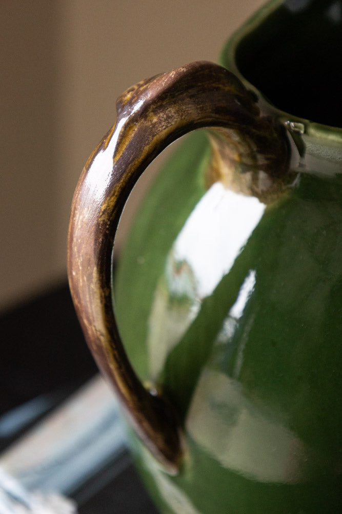 Glazed Jug in Olive Green