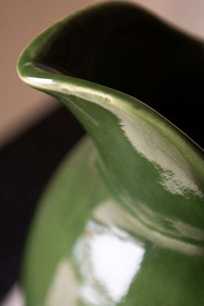Glazed Jug in Olive Green