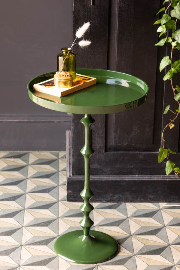 Glossy Green Side Table