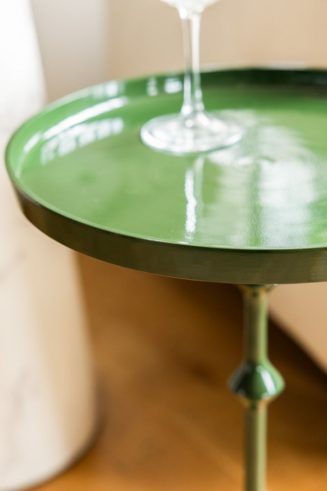 Glossy Green Side Table