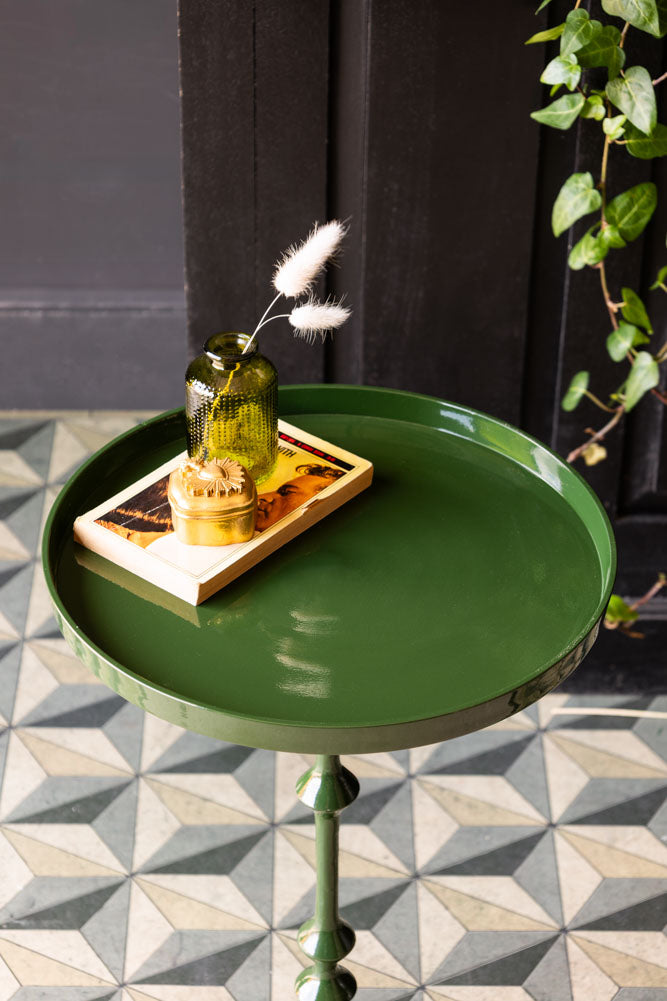 Glossy Green Side Table