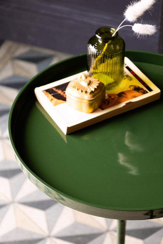 Glossy Green Side Table