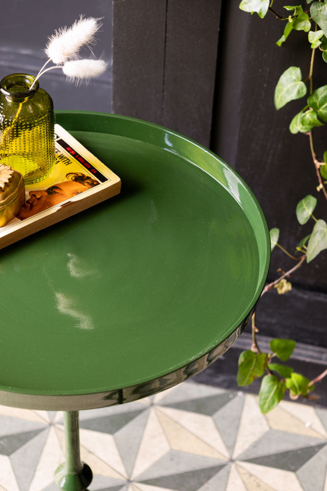 Glossy Green Side Table
