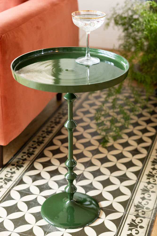 Glossy Green Side Table