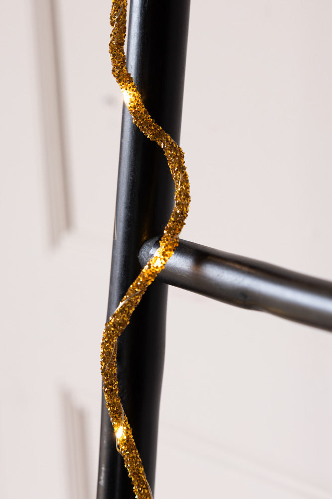 Gold Beaded Garland with Fairy Lights