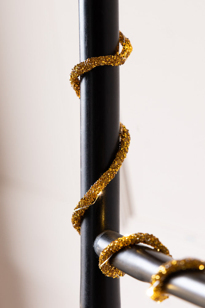 Gold Beaded Garland with Fairy Lights