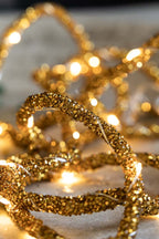 Gold Beaded Garland with Fairy Lights
