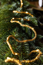 Gold Beaded Garland with Fairy Lights