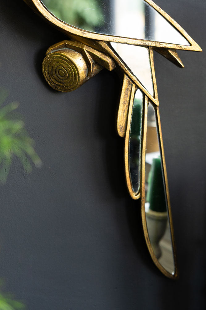 Gold Bird Decorative Wall Mirror