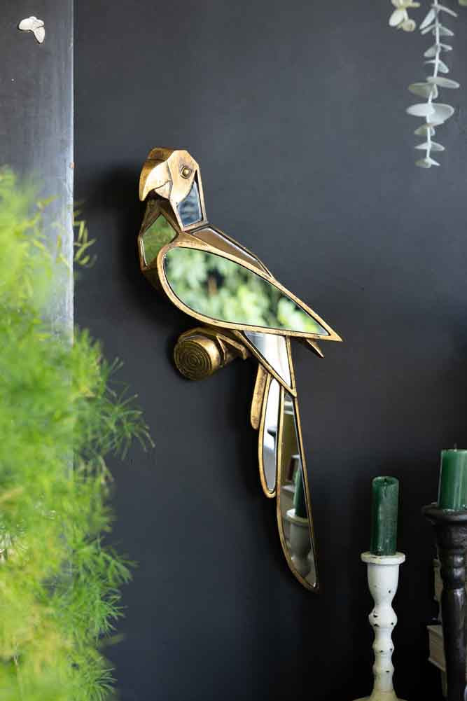 Gold Bird Decorative Wall Mirror
