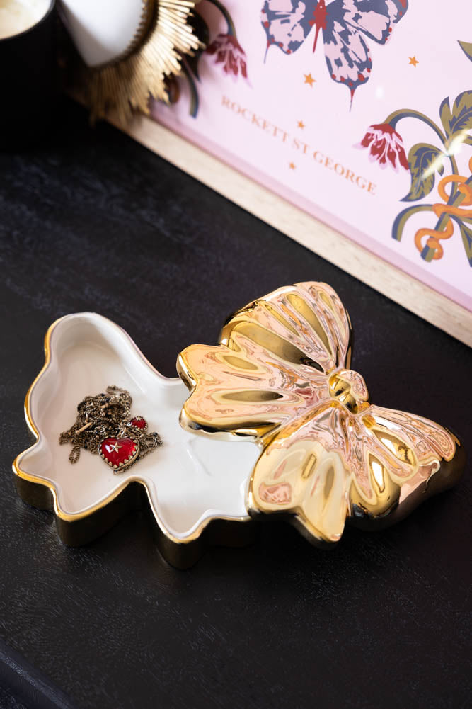 Gold Bow Trinket Box