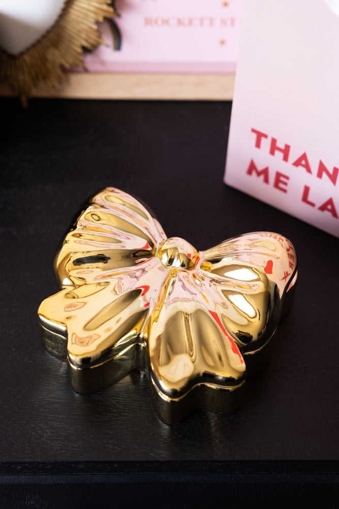 Gold Bow Trinket Box