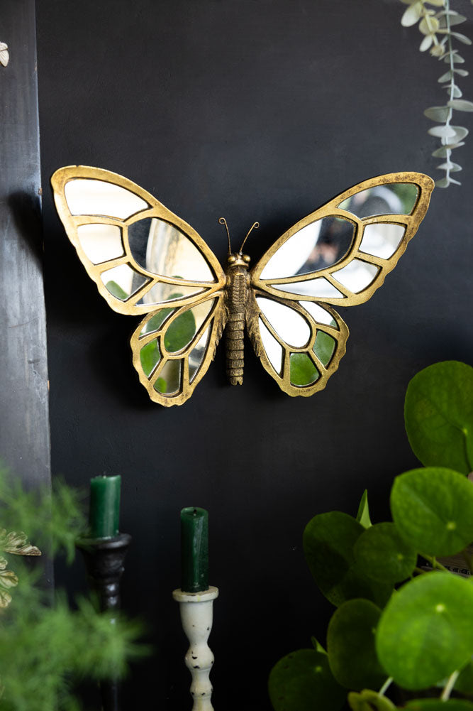 Gold Butterfly Decorative Wall Mirror