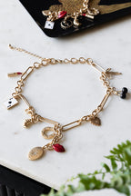 Gold Chunky Chain Charm Necklace