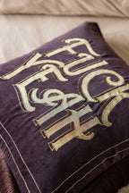 Gold Embroidered Fuck Yeah Cushion