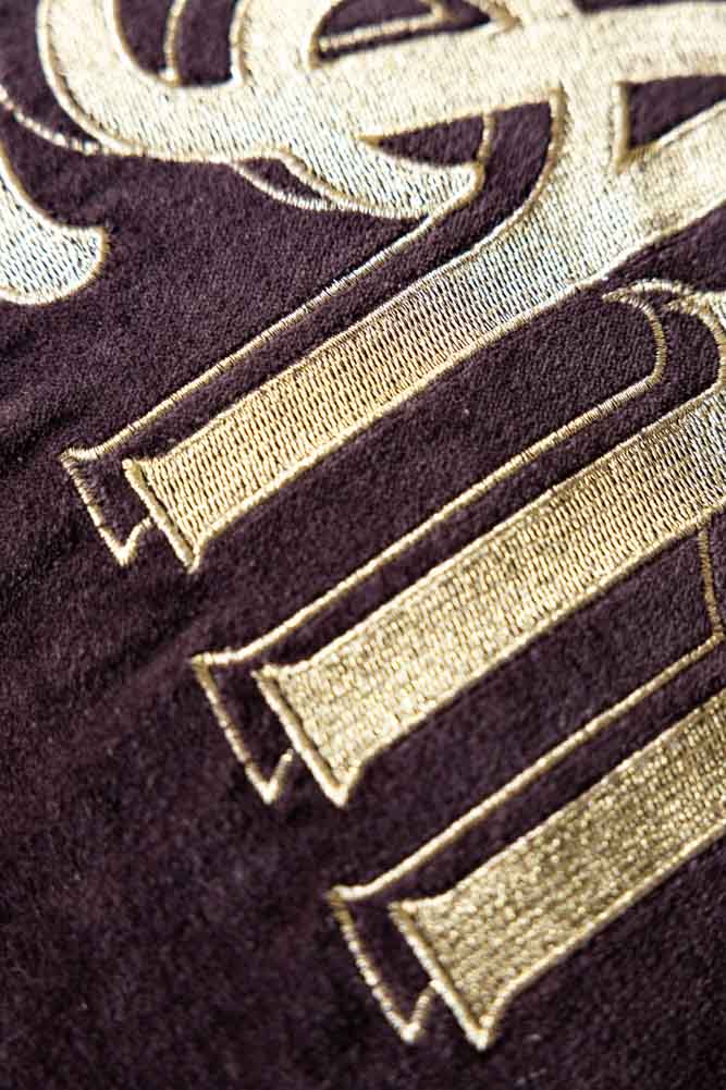 Gold Embroidered Fuck Yeah Cushion