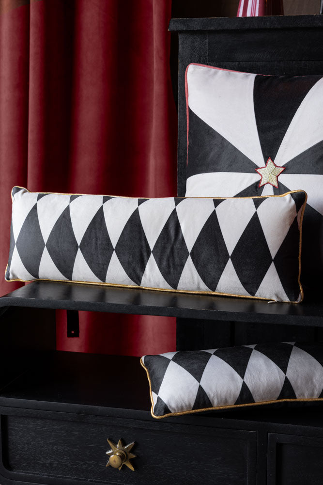 Gold Embroidered Peep Show Cushion