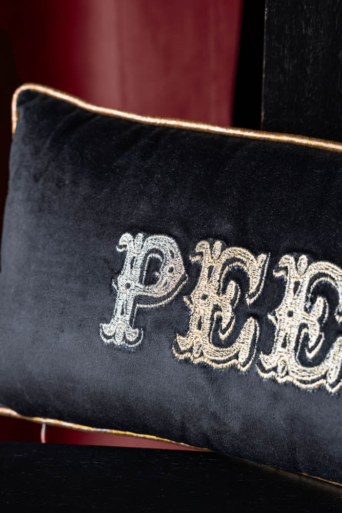 Gold Embroidered Peep Show Cushion