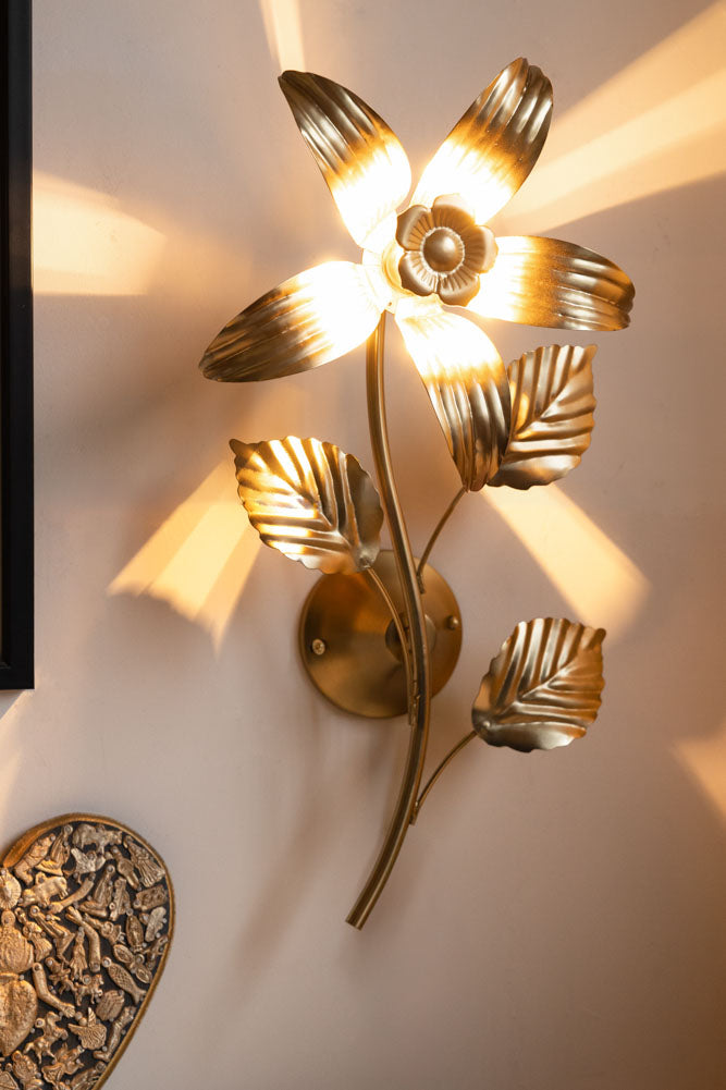 Gold Flower Wall Light