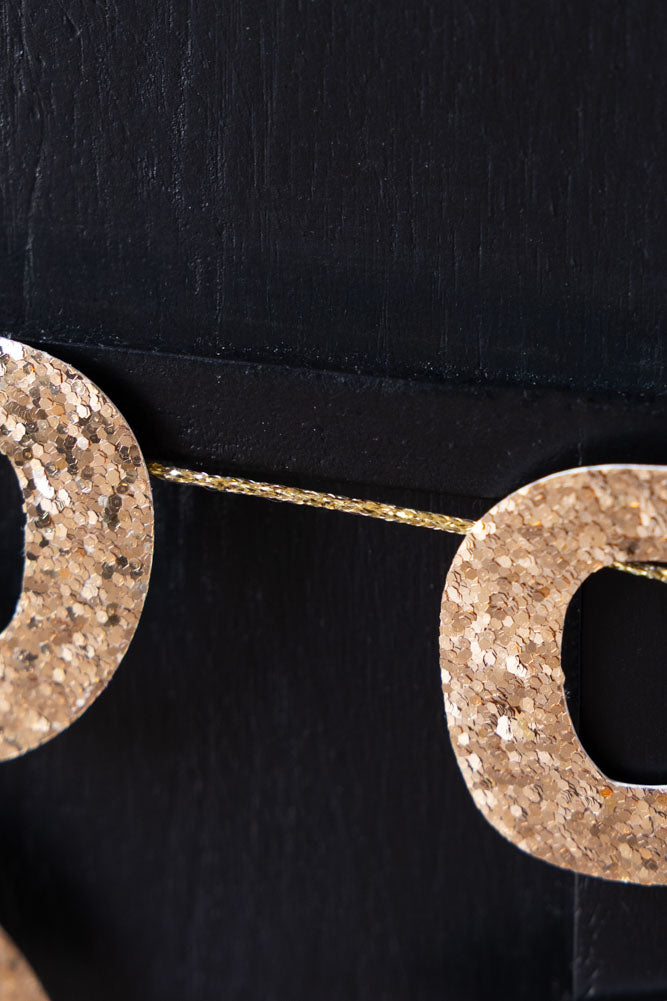 Gold Glitter Bow Decorative Garland