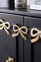 Gold Glitter Bow Decorative Garland