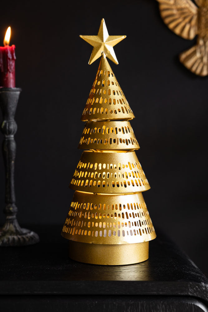 Gold Light Up Christmas Tree