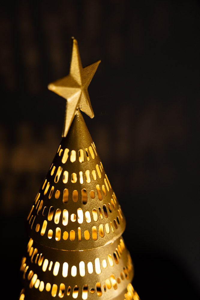 Gold Light Up Christmas Tree