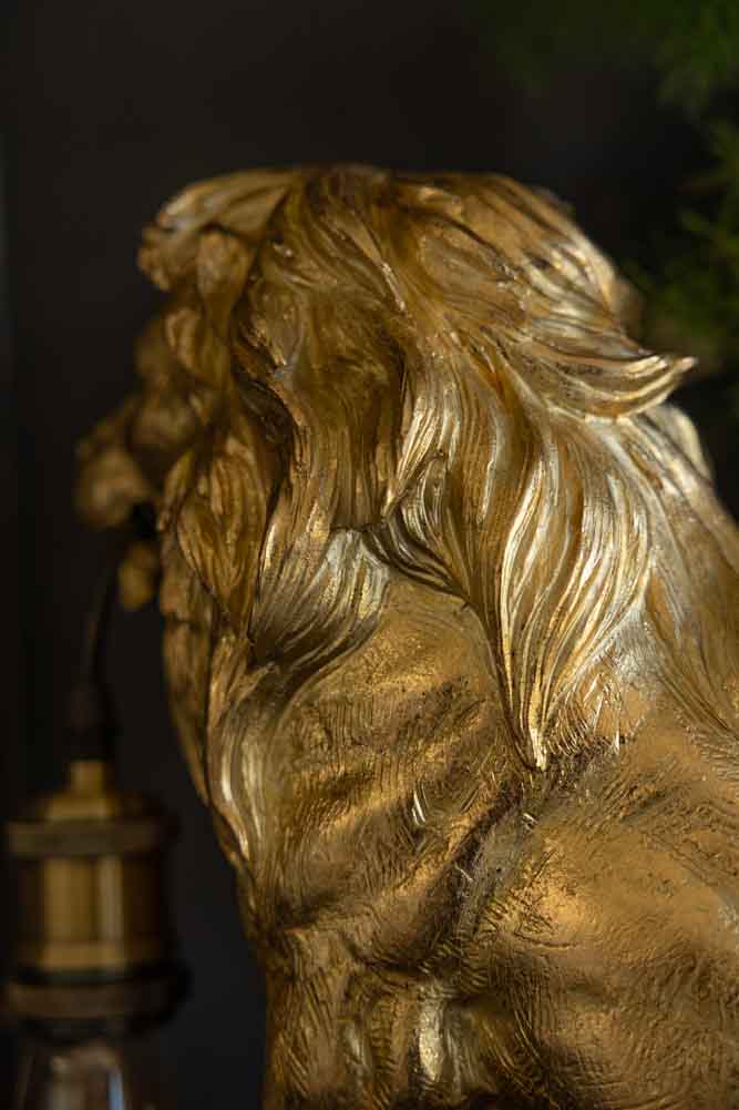 Quirky Gold Lion Lamp