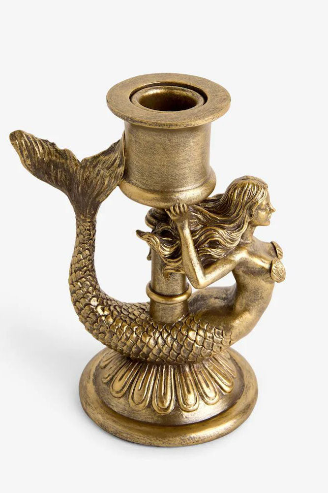 Gold Mermaid Candle Holder
