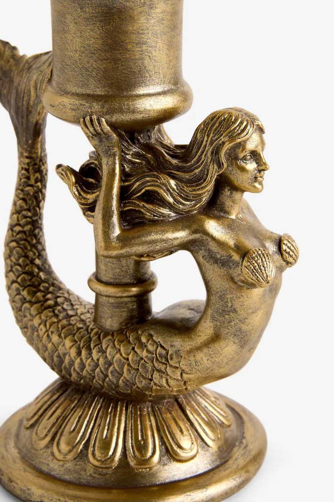 Gold Mermaid Candle Holder