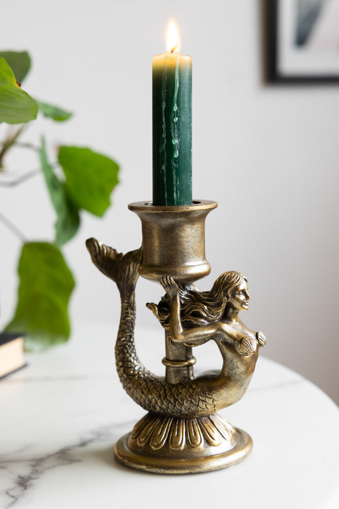 Gold Mermaid Candle Holder