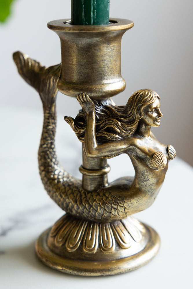 Gold Mermaid Candle Holder