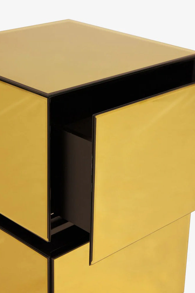 Set of 2 Gold Midas 2-Drawer Bedside Tables