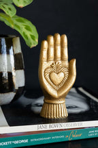 Gold Milagro Heart Hand Decorative Ornament