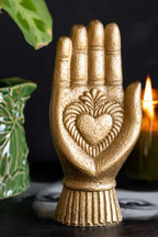 Gold Milagro Heart Hand Decorative Ornament
