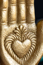 Gold Milagro Heart Hand Decorative Ornament