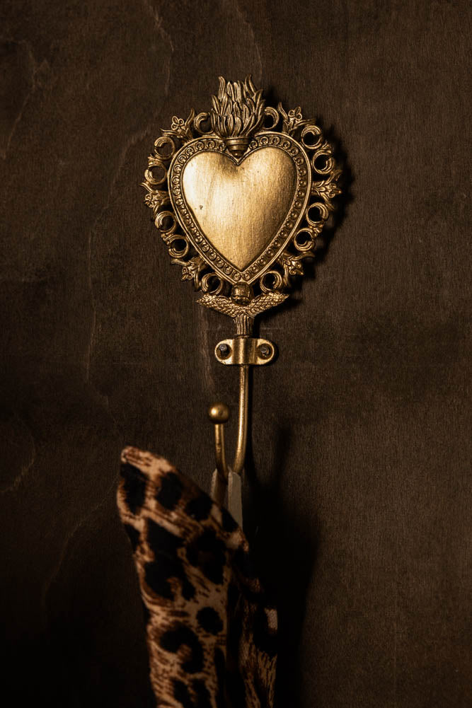 Gold Milagro Heart Wall Hook