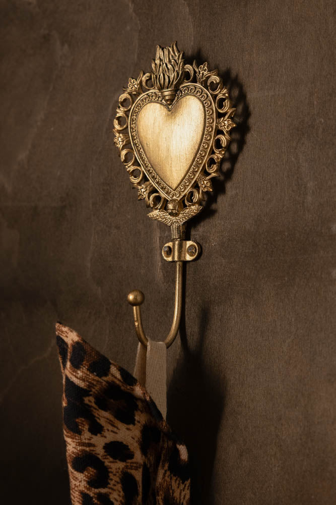 Gold Milagro Heart Wall Hook