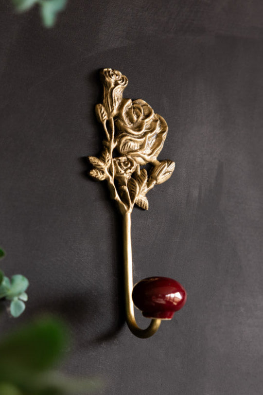 Gold Roses Decorative Wall Hook