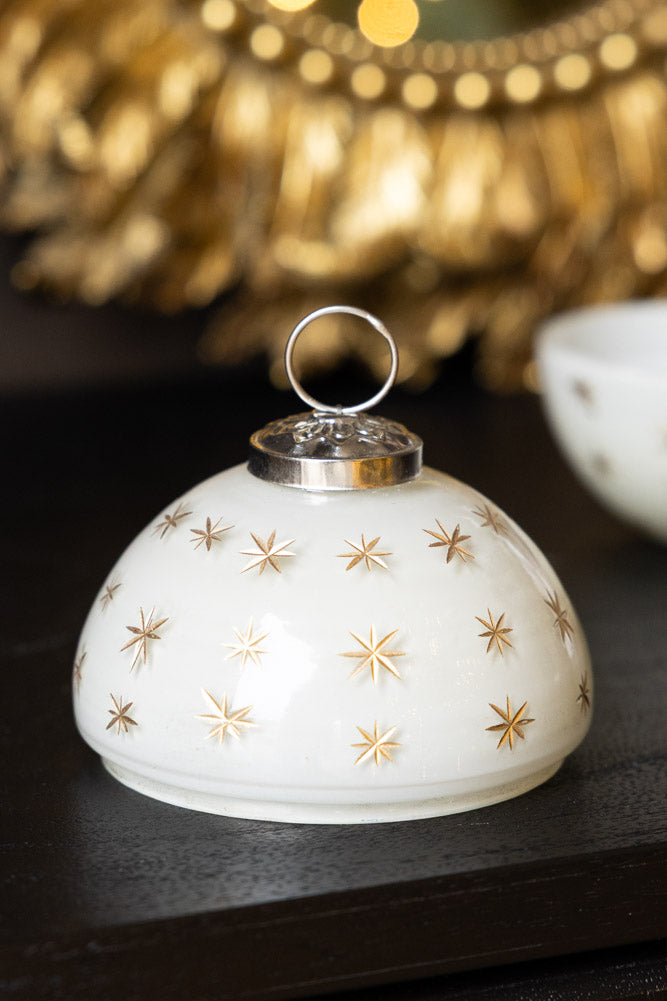 Gold Star Christmas Candle Bauble Ornament