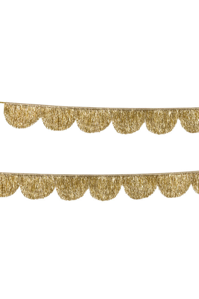 Gold Tinsel Scalloped Decorative Garland