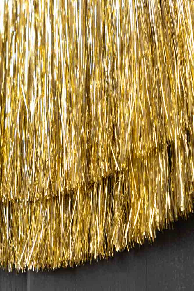 Gold Tinsel Scalloped Decorative Garland