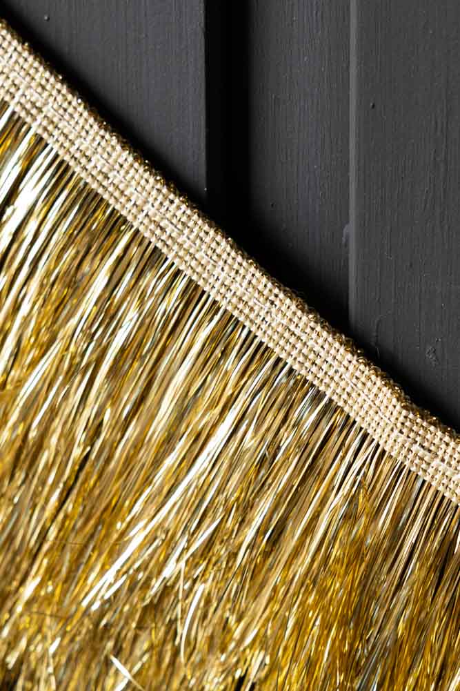 Gold Tinsel Scalloped Decorative Garland