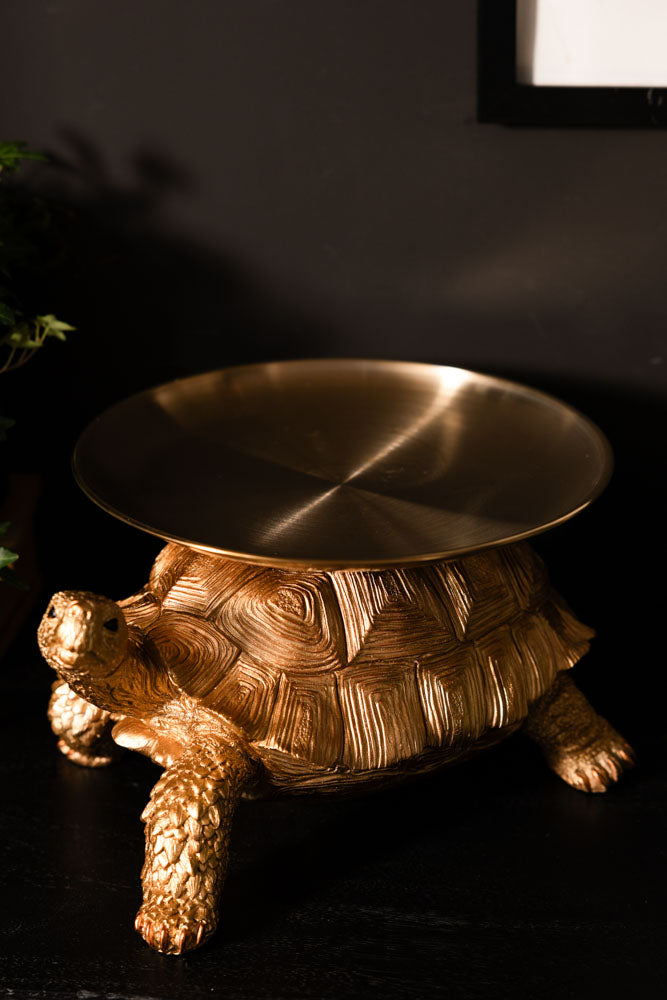 Gold Tortoise With Tray
