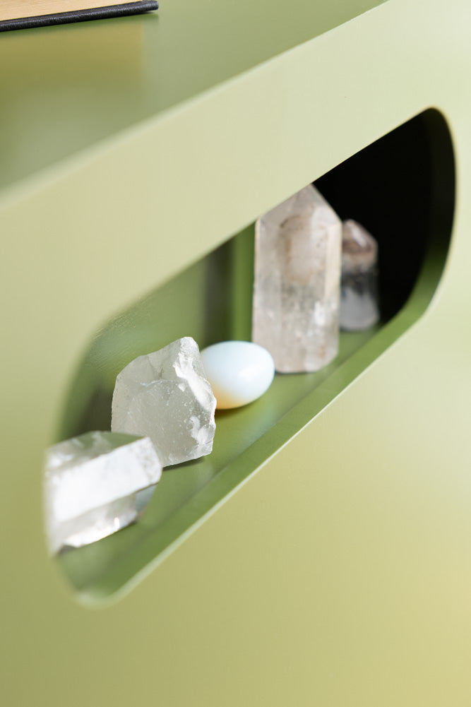 Cactus Green Alcove Wooden Side Table
