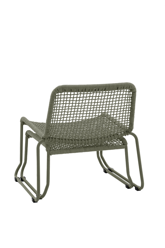 Green Garden Lounge Chair & Footstool Set