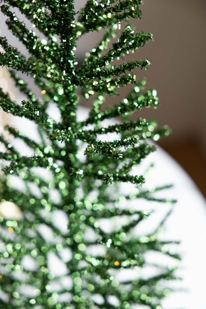 Green Tinsel Christmas Tree