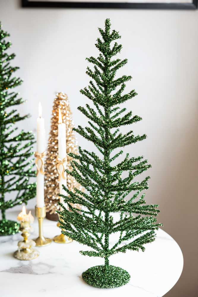 Green Tinsel Christmas Tree
