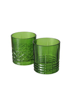 Green Whiskey Embossed Glass - Available in Two Designs